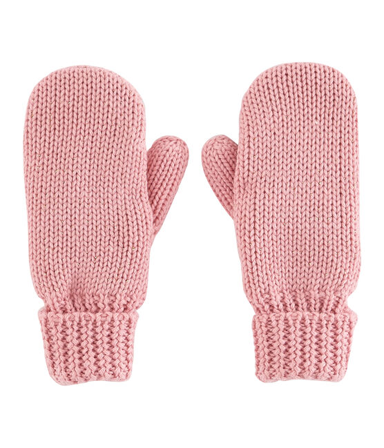 Moufle enfant fille rose CHARME/jaune OR