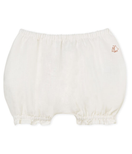 Culotte bloomer bébé fille en lin blanc MARSHMALLOW