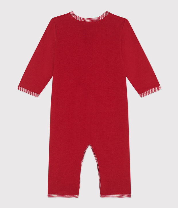 Pyjama b&eacute;b&eacute; sans pieds en coton rouge