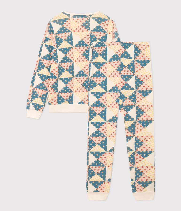 Pyjama patchwork en coton femme blanc AVALANCHE/ MULTICO