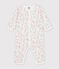 Pyjama b&eacute;b&eacute; en molleton sans pieds imprim&eacute; &agrave; fleurs blanc/multicouleur