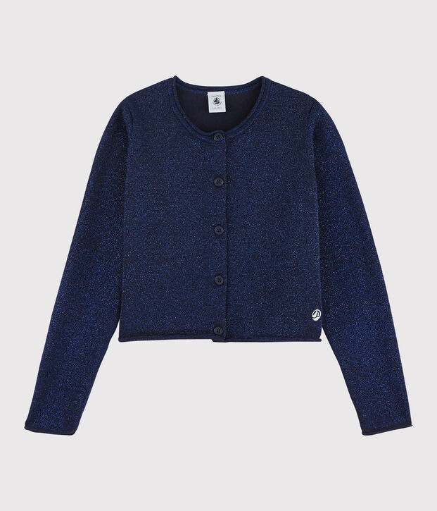 Cardigan en coton enfant fille bleu