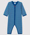 Dors-bien bleu sans pieds bébé fille en tubique bleu MAJOR/blanc ECUME