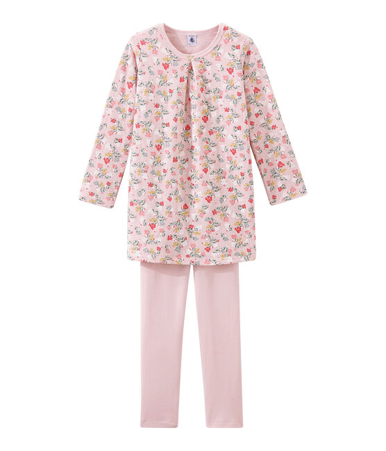 Chemise de nuit petite fille rose JOLI/blanc MULTICO
