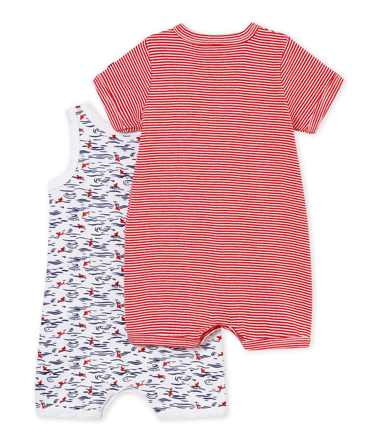 Lot de 2 combicourts b&eacute;b&eacute; gar&ccedil;on blanc