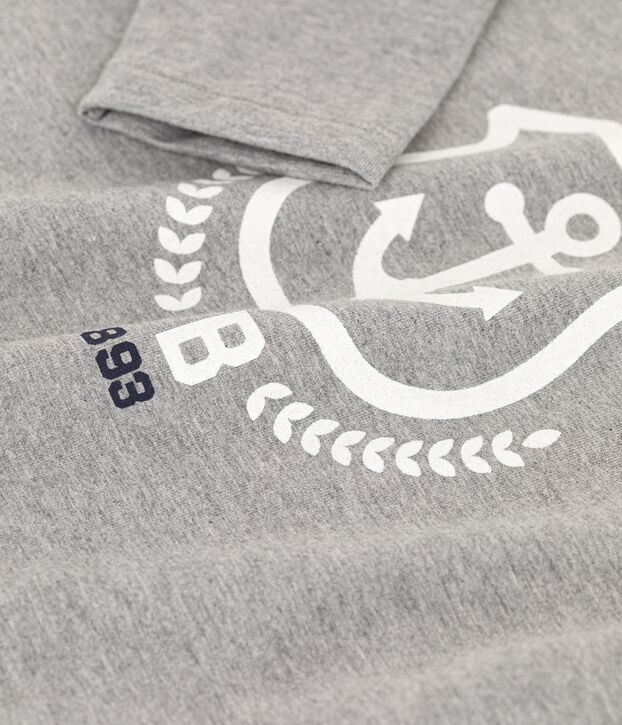 Tee-shirt manches longues en coton enfant gar&ccedil;on gris