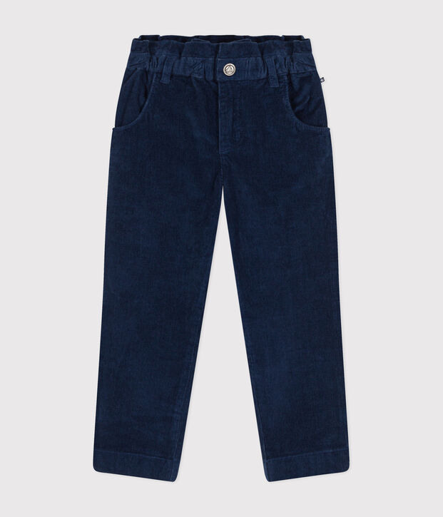 Pantalon en velours enfant fille bleu