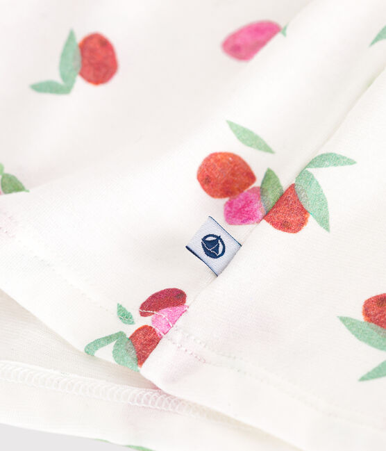 Chemise de nuit enfant en coton imprimé fruits blanc MARSHMALLOW/blanc MULTICO