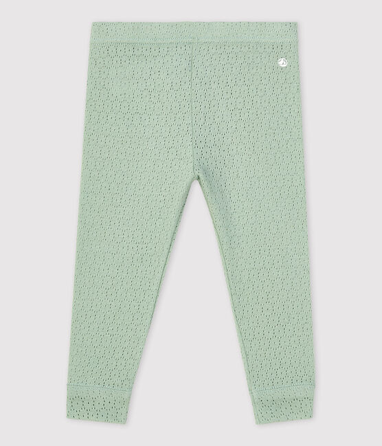 Legging en maille ajourée bébé vert HERBIER