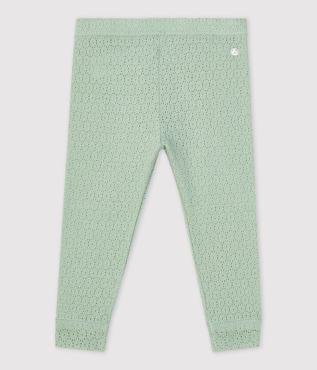 Legging en maille ajour&eacute;e b&eacute;b&eacute; vert