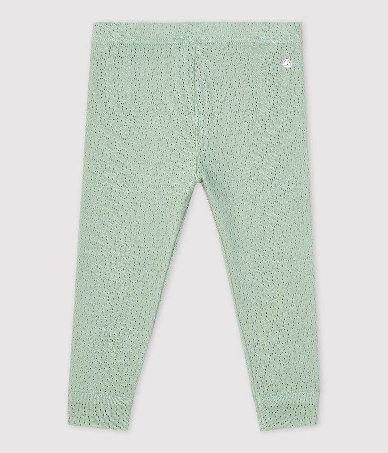 Legging en maille ajour&eacute;e b&eacute;b&eacute; vert HERBIER