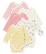 Lot de 5 bodies naissance manches longues bébé fille
