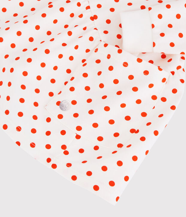 Robe en molleton b&eacute;b&eacute;. blanc/orange