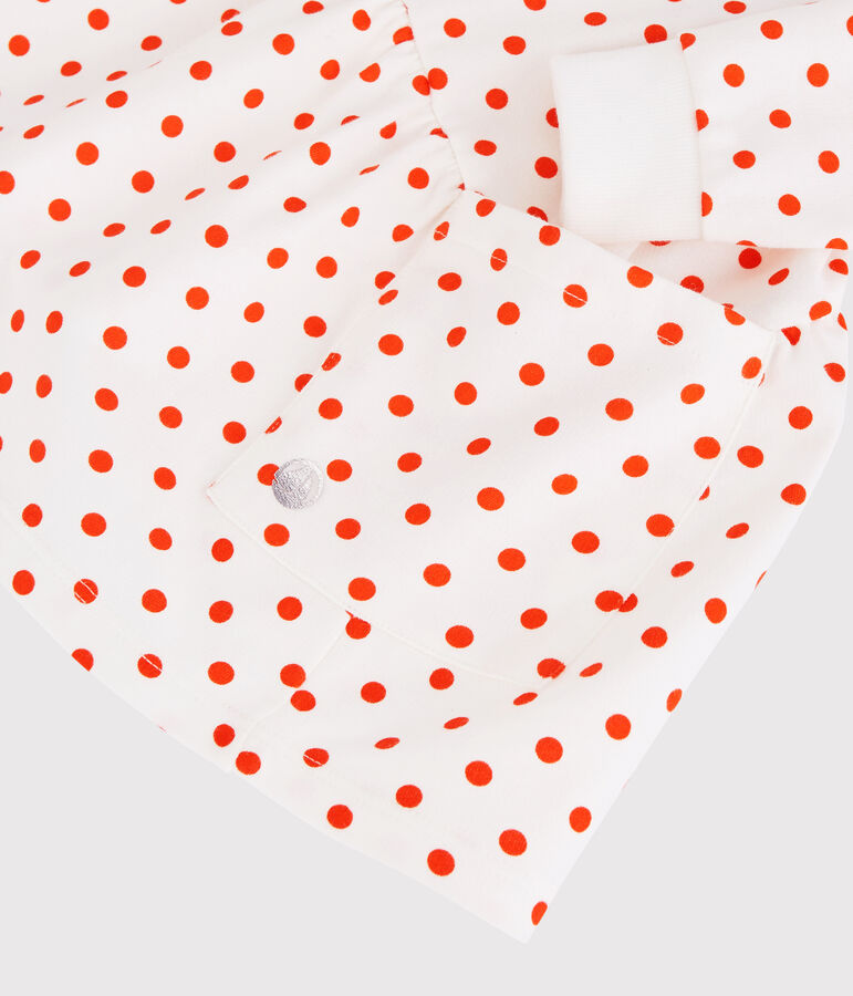 Robe en molleton b&eacute;b&eacute;. blanc MARSHMALLOW/ CAROTTE