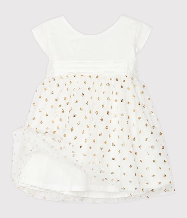 Robe b&eacute;b&eacute; fille blanc/jaune