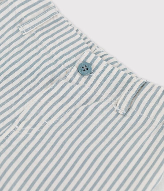 Short rayé en seercucker bébé bleu BRUT/blanc MARSHMALLOW