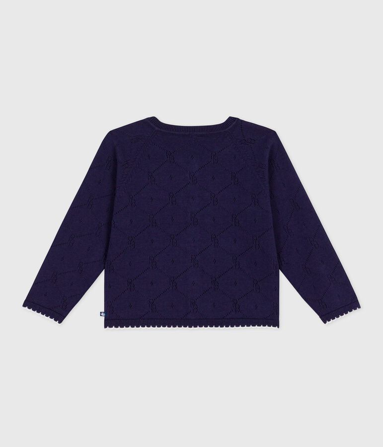 Cardigan enfant en coton uni bleu SOIR