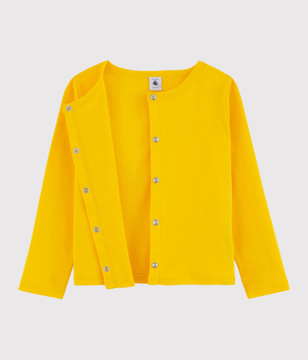 Cardigan en coton enfant fille jaune