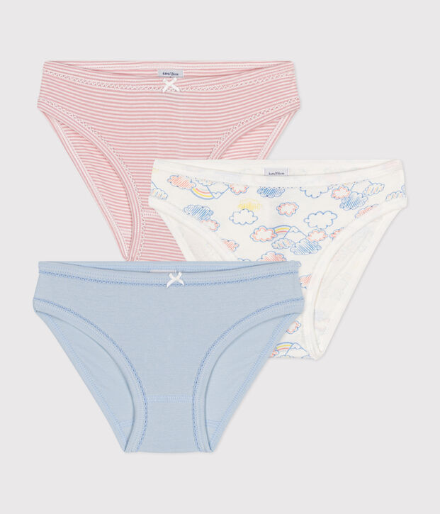 Lot de 3 culottes arc-en-ciel en coton enfant multicouleur