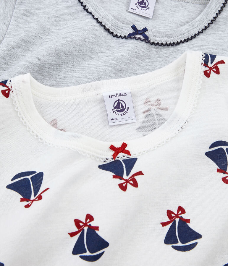 Duo de tee-shirts manches courtes petite fille multicouleur