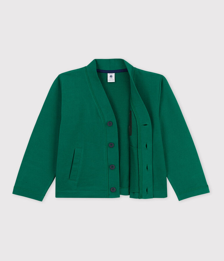 Cardigan en molleton enfant gar&ccedil;on vert