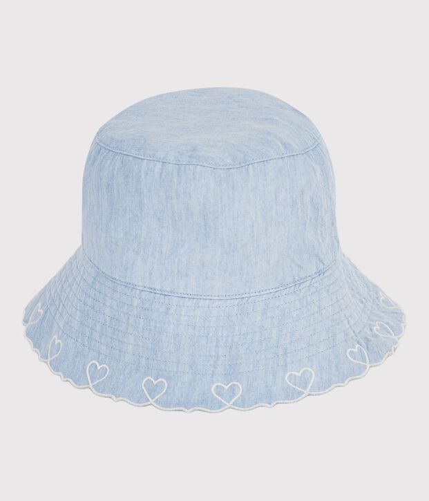 Capeline enfant en chambray bleu