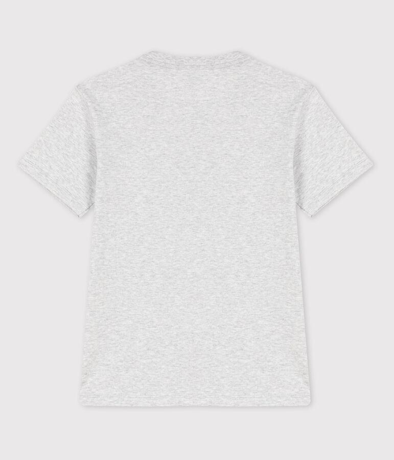 Tee-shirt manches courtes en coton enfant gar&ccedil;on gris POUSSIERE CHINE