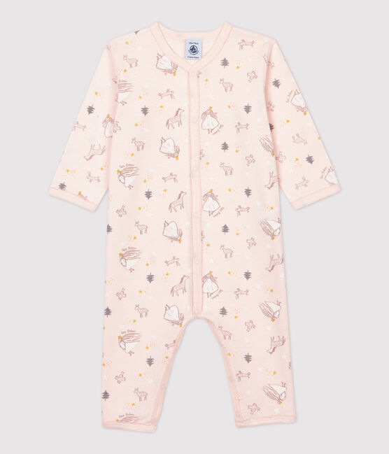Dors-bien bébé imprimé princesse en coton rose FLEUR/blanc MULTICO