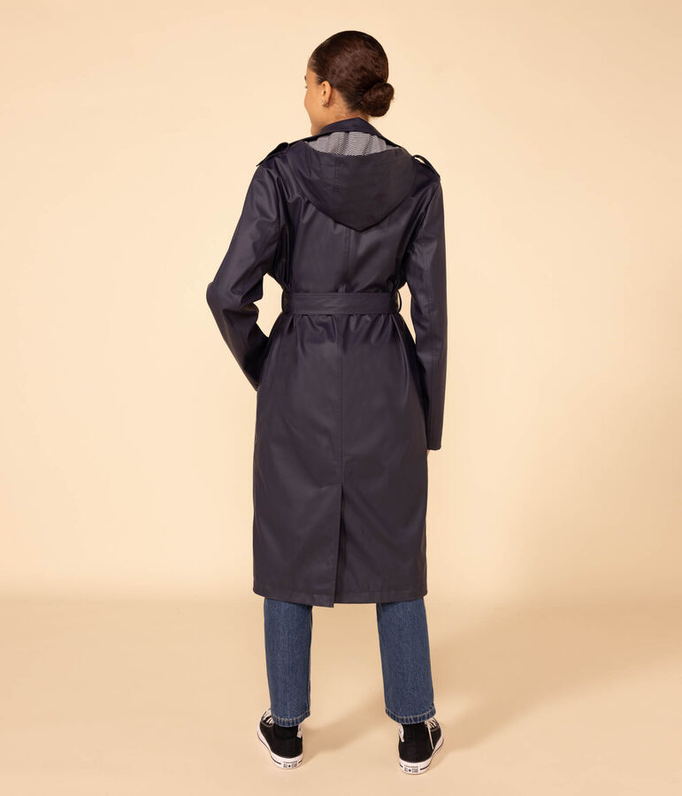 Trench &agrave; capuche Femme bleu