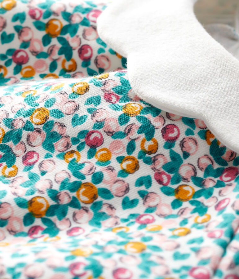 Blouse manches longues b&eacute;b&eacute; fille blanc MARSHMALLOW/blanc MULTICO