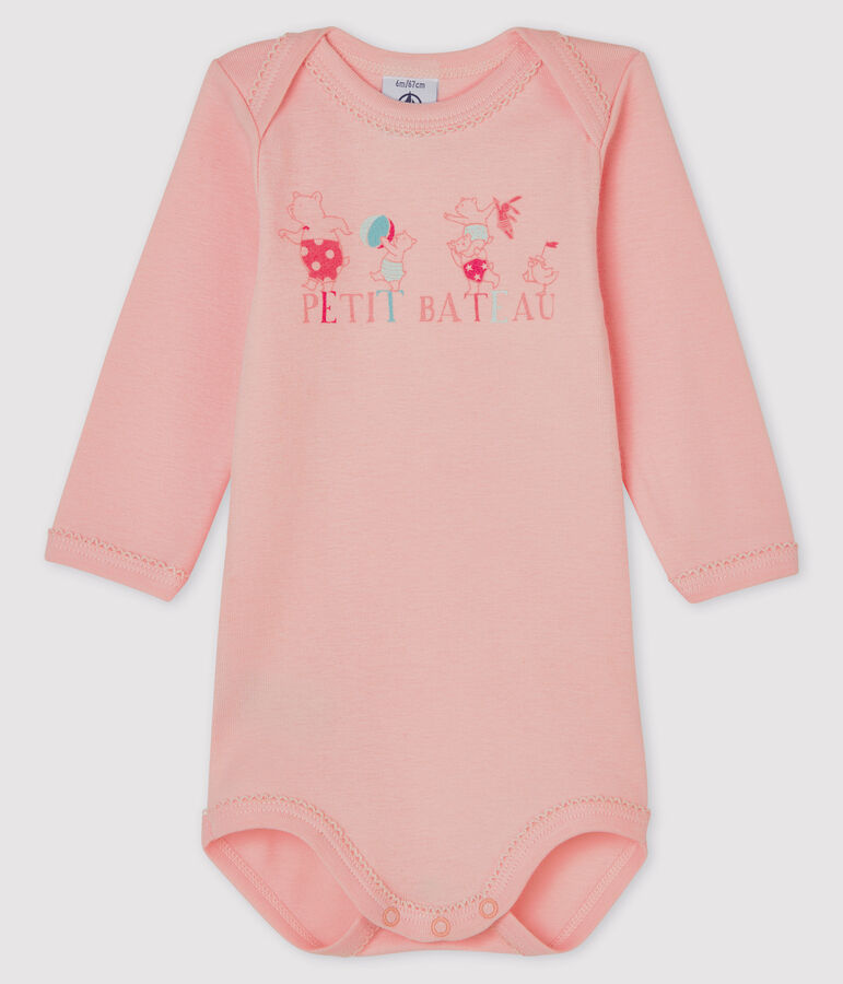 Body manches longues b&eacute;b&eacute; fille rose