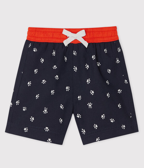 Short de plage bébé garçon imprimé bleu SMOKING/blanc MULTICO