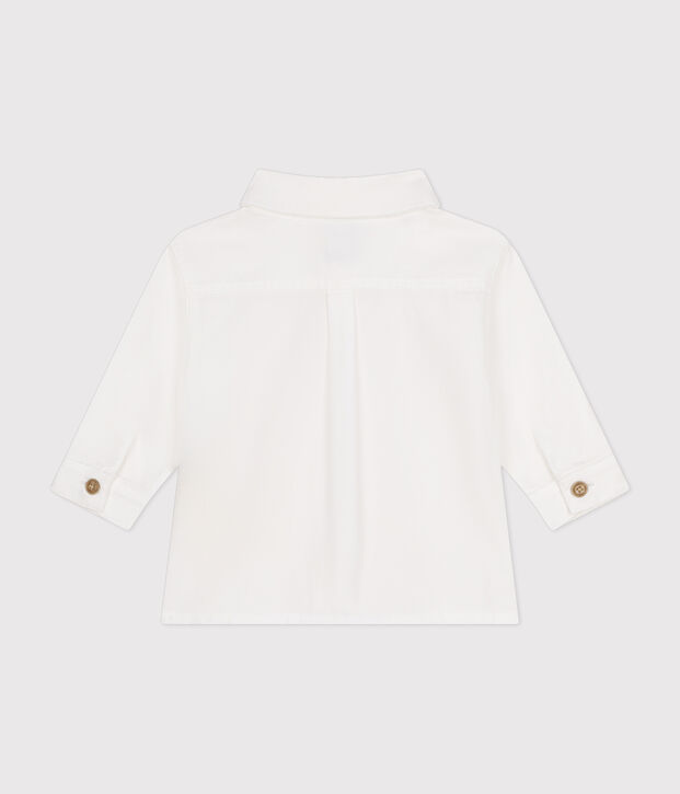 Chemise en piqu&eacute; de coton b&eacute;b&eacute; blanc