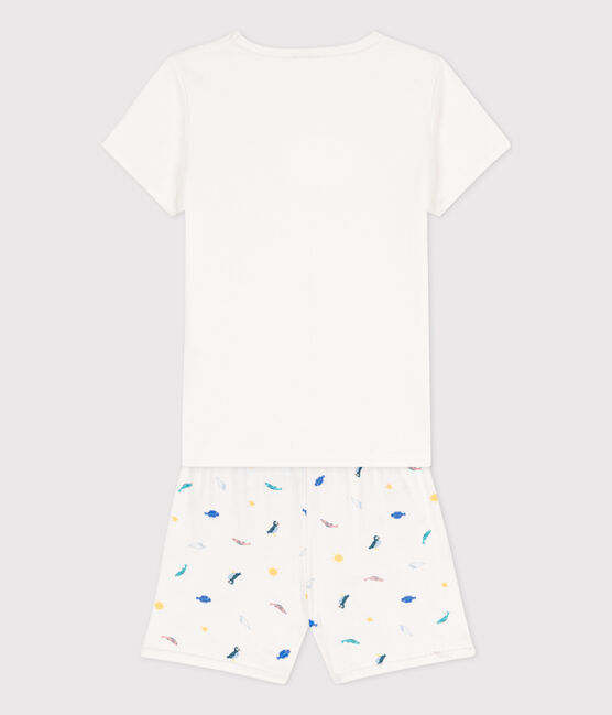 Pyjacourt animaux marins en coton petite fille blanc MARSHMALLOW/blanc MULTICO