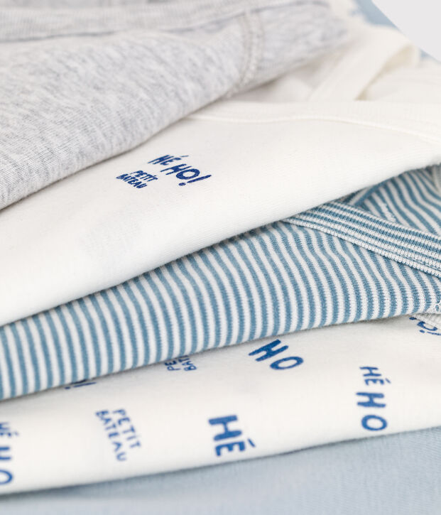Lot de 5 bodies manches longues b&eacute;b&eacute; en coton multicouleur