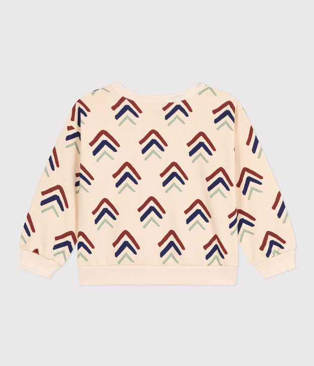 Sweatshirt imprim&eacute; en molleton enfant &eacute;cru/multicouleur