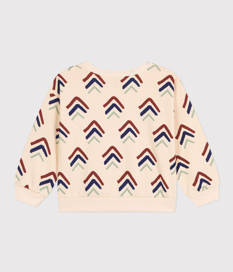 Sweatshirt imprim&eacute; en molleton enfant blanc AVALANCHE/ MULTICO