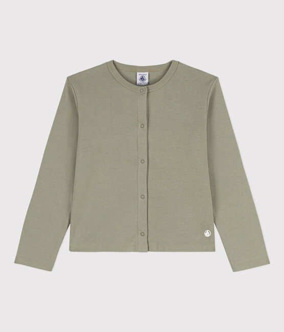 Cardigan en coton enfant fille vert MARECAGE