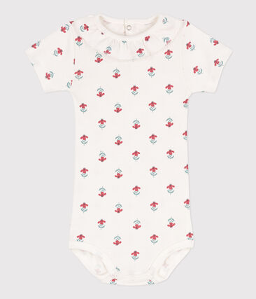 calypso_jour - Body manches courtes bébé en coton imprimé fleuri