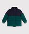 Doudoune enfant unie colorblock vert/bleu