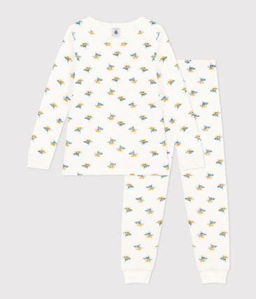 Pyjama fleur petite fille en bouclette éponge