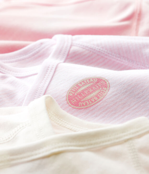 Lot de 3 bodies b&eacute;b&eacute; en coton biologique multicouleur