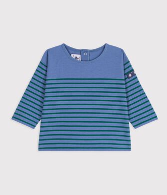 Tee-shirt b&eacute;b&eacute; en coton manches longues &agrave; rayures