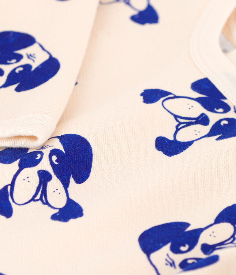 Combinaison longue en molleton imprim&eacute; b&eacute;b&eacute; &eacute;cru/multicouleur