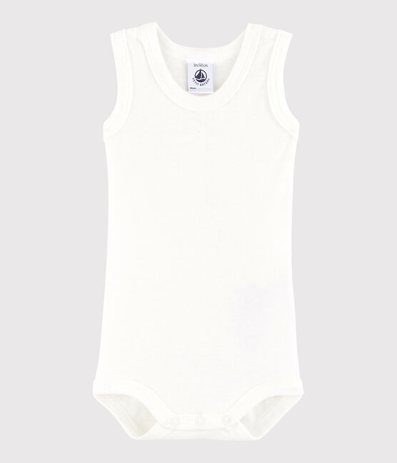 Body sans manches bébé garçon blanc MARSHMALLOW