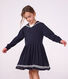 Robe enfant en coton manches longue unie