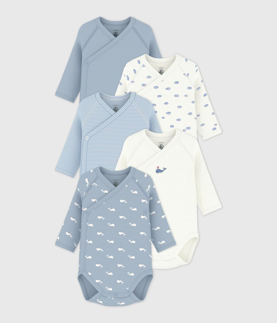 Lot de bodies croisés manches longues en coton imprimé bébé (Petit Bateau) - Couverture