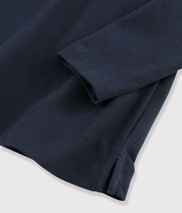 Polo manches longues enfant gar&ccedil;on bleu marine