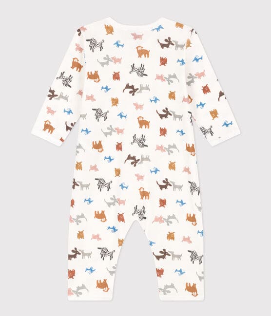 Pyjama bébé sans pieds en coton blanc MARSHMALLOW/ ECUREUIL