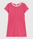 Robe enfant en coton manches courtes uni